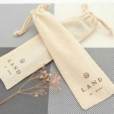 China Durable Promotional Custom Calico Canvas Drawstring Pouch Bags Cotton Dust Drawstring Gift Bag for sale