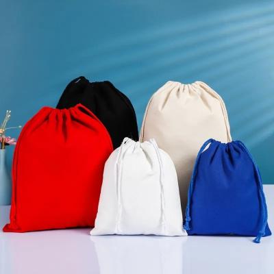 China Custom Logo Canvas Cotton Double String Handbag Dust Durable Durable Drawstring Bag Portable Reusable Printed Gift Good Quality for sale