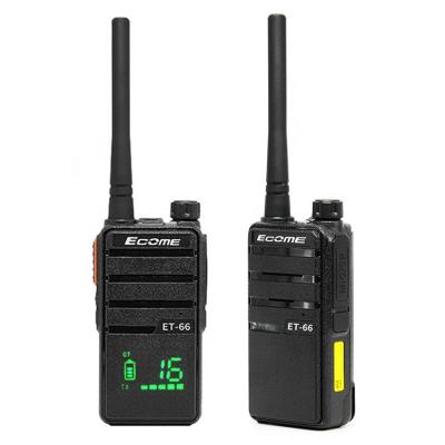 China Tourism Ecome ET-66 Mini Hotel 2 Way Radio 2pcs Cheap Long Distance Walkie Talkie for sale