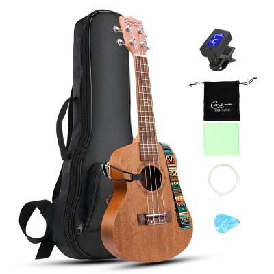 China Hricane brand mahogany ukulele 23 inch mahogany ukuleles for beginners with strings ukelele concert for sale