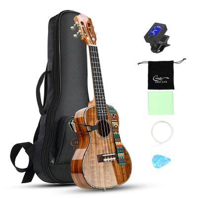 China OEM Solid Acacia Wood Top Solid Acacia Ukulele Koa Ukulele With Gloss Finished Concert Size for sale