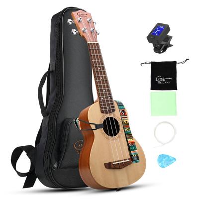 China Wholesale Flawless Solid Hricane 23 Inch Fir Ukulele Concert Solid Wood Superior Ukuleles For Beginners for sale