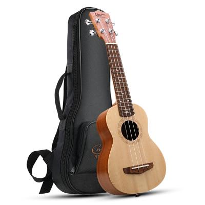 China Wholesale Hricane High Quality 21 Inch Ukulele Soprano Solid Spruce Superior Ukuleles Solid Spruce For Beginners for sale