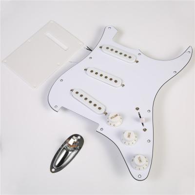 China GUITAR SSS 9 Hole Stratocaster Guitar Pickup SSS W/B/W Pearl 3ply Pickguard Kit For Damper American/Mexican Prewired for sale