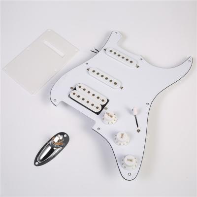 China GUITAR SSH 9 Hole Loaded Stratocaster Guitar Pickup SSH W/B/W 3ply Pickguard Kit For Damper American/Mexican Prewired for sale