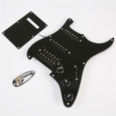 China GUITAR 9 Hole SSH Stratocaster Guitar Pickup SSH B/W/B Shell 3ply Pickguard Prewired Kit For Damper Stratocaster Guitar for sale