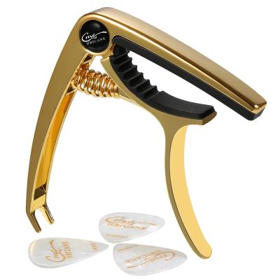 China Wholesale Portable High Quality Gold Capo Non-slip Zinc Alloy Guitar Capo for sale