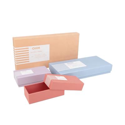 China Recyclable Custom Pink Colored Packaging Hair Scissors Packing Box With Lid for sale