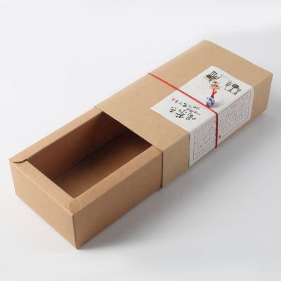 China Disposable Socks Underwear Packaging Die Cut Natural Kraft Paper Box for sale