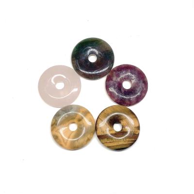 China Wholesale Na High Quality Donut 30mm Natural Agate Gemstone Pendant Crazy Donut for sale