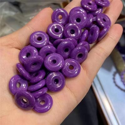 China Wholesale Purple Purple Mica Pendant Jewelry Coin Mica Donut 15mm Na Gemstone Donut for sale