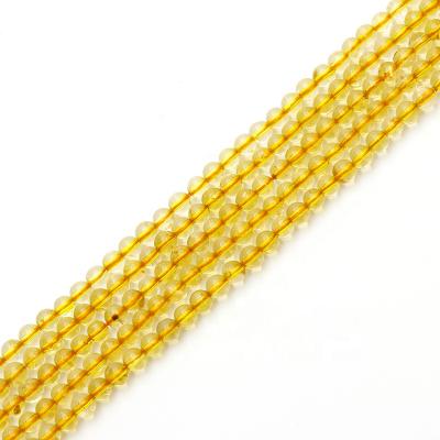 China Wholesale High Quality 4mm Na Grade Natural Yellow Citrine Beads A In Loose Beads for sale