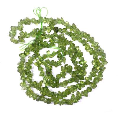 China Na 34 Inch 5-7mm Peridot Chips Beads Irregular Cut Smooth Peridot Beads For Jewelry Making for sale