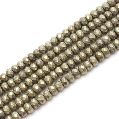 China Natural Beads Multi Sizes Abacus Beads For Jewelry Making Natural Pyrite Beads for sale