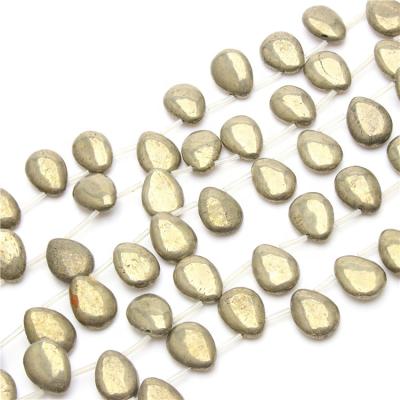 China Natural Pearls Flat Water Drop Pyrite Beads, Natural Pearl Pyrite Tear Drop, for sale