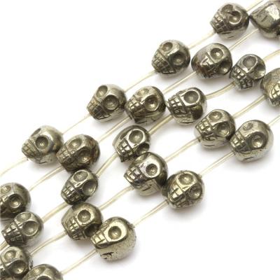 China Popular Natural Beads Pyrite Beads Iron Jewelry Skull Beads For Bracelet Making for sale