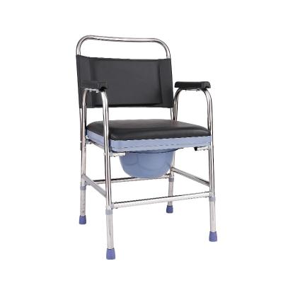 China Rehabilitation Centre folding aluminum plastic shower commode toilet chair hygiene for elderly with bedpan for sale