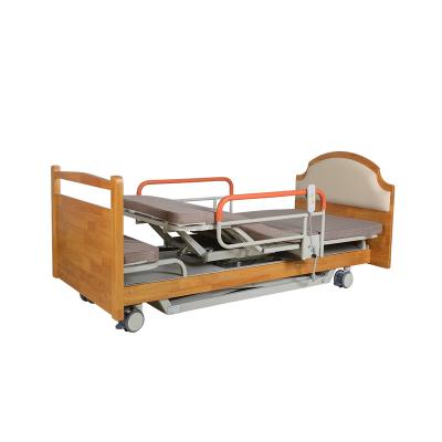 China Hospital Nursing Home YH-DJ02 4 function adjustable wood nursing care patient hospital furniture clinic bed for home room for sale