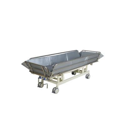 China Rehabilitation Center YH-XZ01 Shower Bath Bed Tilting Vichy Shower Hospital Assist Devices Massage Bath Bed With Movable Wheels for sale