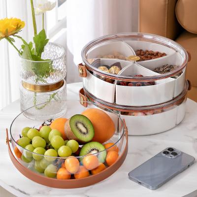 China Freshness Preservation Wholesale Candy Fruit Nuts Plastic Storage Box Sealed Stackable Food Container Case With Lids Party Snack Tray for sale