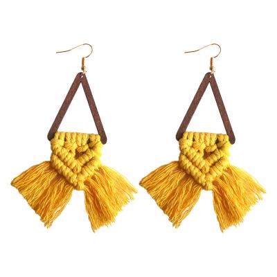 China Low Cost Tassel Bohemian Earrings Custom Made Handmade Braided Women's Earrings TRENDY Earrings for sale