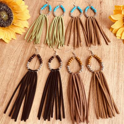 China Fashionable High Quality Korean Copper Earrings Custom Cashmere Hand Braided Earrings Women Turquoise Fashion Earring for sale