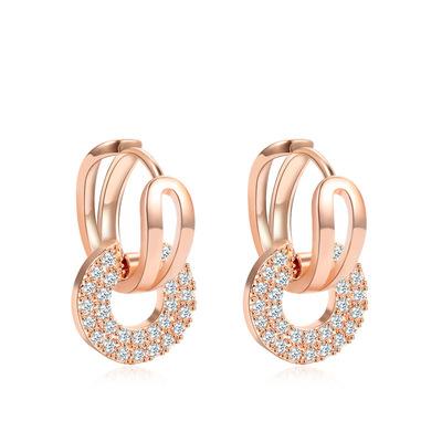 China Latest design 925 sterling silver fashion alloy diamond circle high end earrings TRENDY for sale