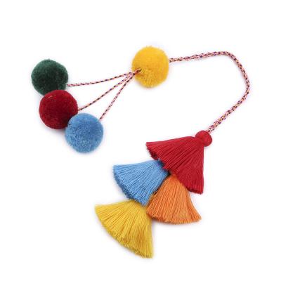 China Creative diy handwoven bohemian tassel long bag fashion birthday pendant luxury key chain custom for sale