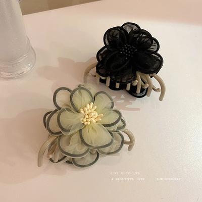 China Fashion Professional Design Gauze Fashion Women Hair Accessories Soft Clips Flower for sale