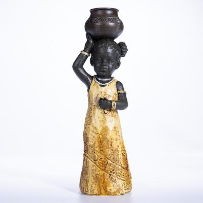 China Africa Culture Tribal Children's Table Decoration Gift Resin Craft Home Wholesale Gold Abigail Factory African for sale