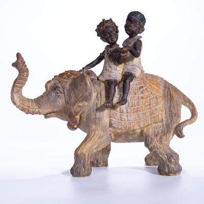 China Africa Abigail Factory Custom African Elephant Child Statue Souvenir Tribal Resin Crafts Modern Home Office Decorations Wholesale for sale