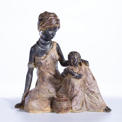 China Africa Abigail Factory African Culture Tribal Mother And Child Love Home Retro Decorative Resin Crafts for sale