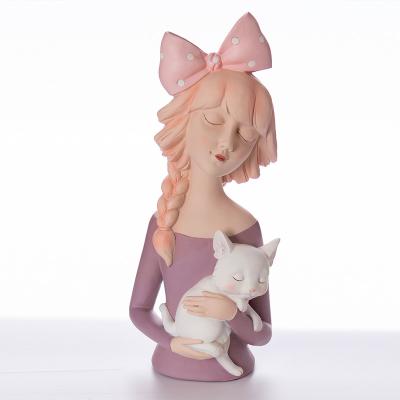 China Wholesale Abigail Factory Nordic Classical Light Luxury Rabbit Girl Modern Resin Handwork Home Decoration Living Room Decoration for sale