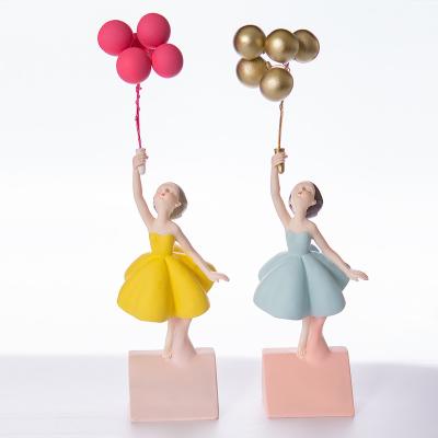 China The Abigail Factory Resin Crafts Balloon Girl Classic Figures for Room Decoration Handcrafted Art Sculpture for Hallway Table for sale