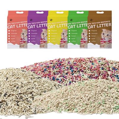 China Sustainable. Nature 1-4 mm bentonite&tofu catlitter pet toilet litter sand with fragrance for sale