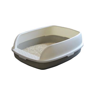 China Classic Wholesale Price Extra Large Pure Color Open Cat Litter Box With Free Scoop for sale