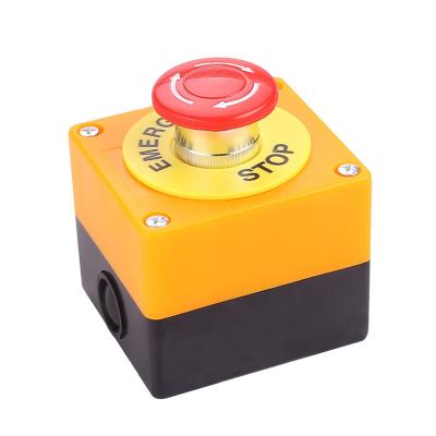 China LAY37-11ZS Plastic Mushroom Emergency Stop Button Switch Shell Red Sign Push Button Switch DPST AC 660V 10A NO+NC LAY37-11ZS for sale