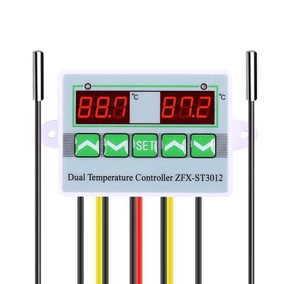 China Incubator ZFX-ST3012 AC110-220V DC 12V 24V Microcomputer Temperature Probe Dual Electronic Switch Dual Temperature Control Controller for sale