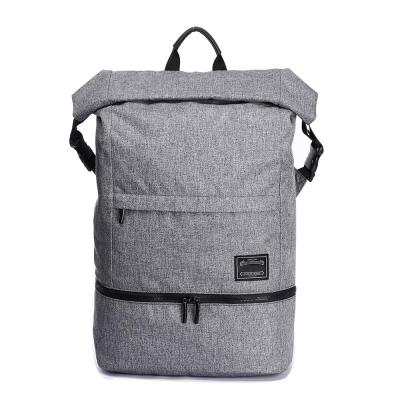 China Custom Shoe Compartment Cylinder Office Backpack Folding Travel Backpack Sport Backpack with Shoe Compartment for sale