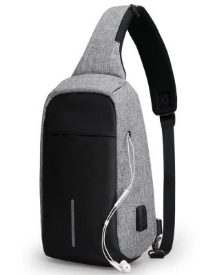 China Hot Selling Daily Life Shoulder Bag Chest Bag Sling Bag With USB Charging For Men for sale