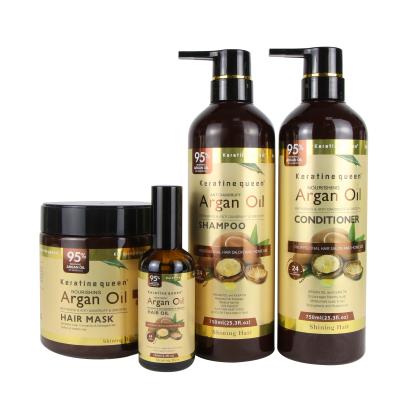 China Custom Luxury Color-protecting Sulfate Color-protecting OEM Natural Organic Argan Oil Hair Care Shampoo and Conditioner Set Vegan for sale