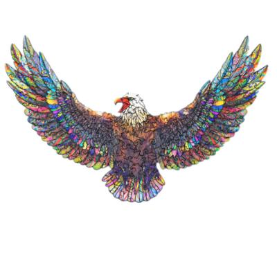 China Cartoon Toy Eagle Shaped Wooden Jigsaw Puzzle Unique Eagle Shape Wooden Jigsaw Puzzle Best Gift For DIY Jigsaw Puzzle for sale