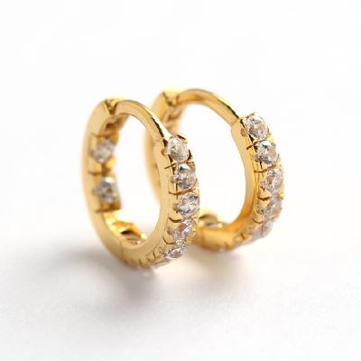 China Square Zircon Diamond Baguette Earrings 925 Sterling Silver Fashionable Hot Selling Huggie Hoop Earrings For Women for sale