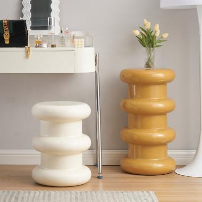 China Hot Storage Cream Color Turned Indoor Home Living Room Shoes Modern Ottoman Set Plastic Storage Stools Stools for sale