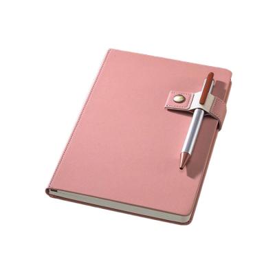 China Hot Selling Pink Diary A5 Leather Hardcover Diary Leather Hardcover Book With Pen Gift Set for sale