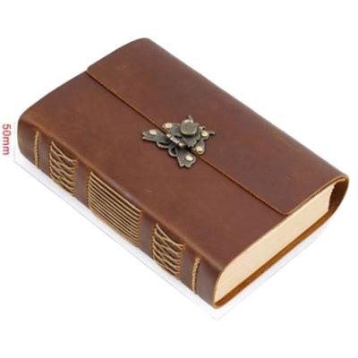 China Classic Leather Notebook Brown Leather Notebook Softcover Hand Crafted for sale