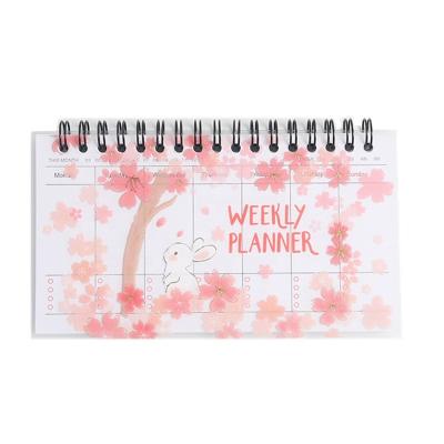 China Spiral Weekly Planner PP Spiral Daily Planner Table Calendar Wholesale for sale