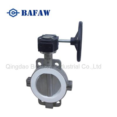 China cast steel worm gear wafer centre line butterfly valve for sale