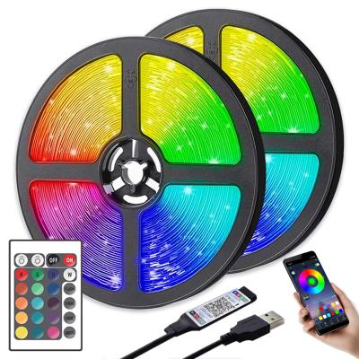 China Fita RGB 2835 LED Strip Light Luces String Flexible Lamp Tape DC5V Bluetooth Residential Infrared TV Control Backlight Home Decoration for sale