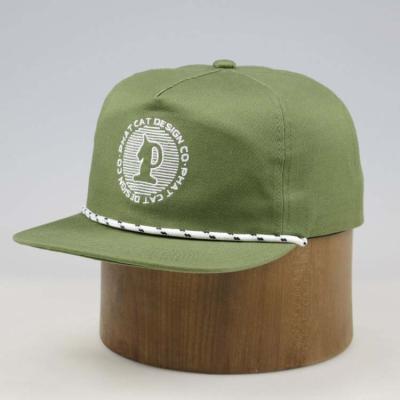 China Wholesale JOINT JOINT Embroidery 5 Panel Rope Snapback Flat Hat And Cap for sale